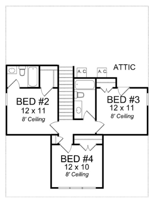Second Floor Plan for House Plan #241782