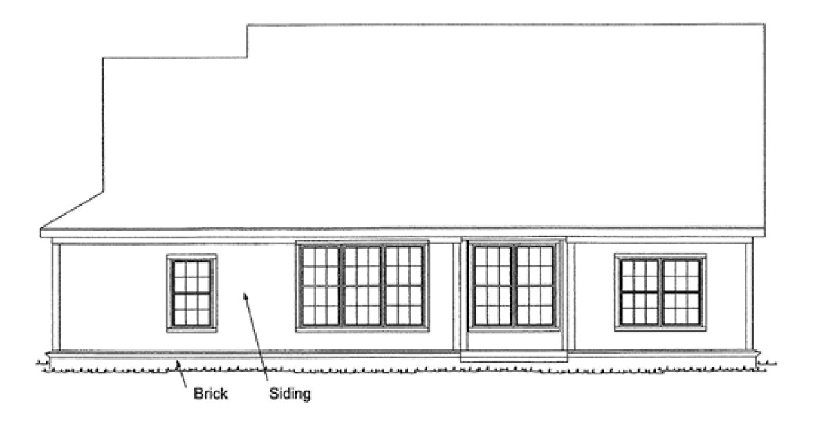 Rear Elevation for House Plan #244962