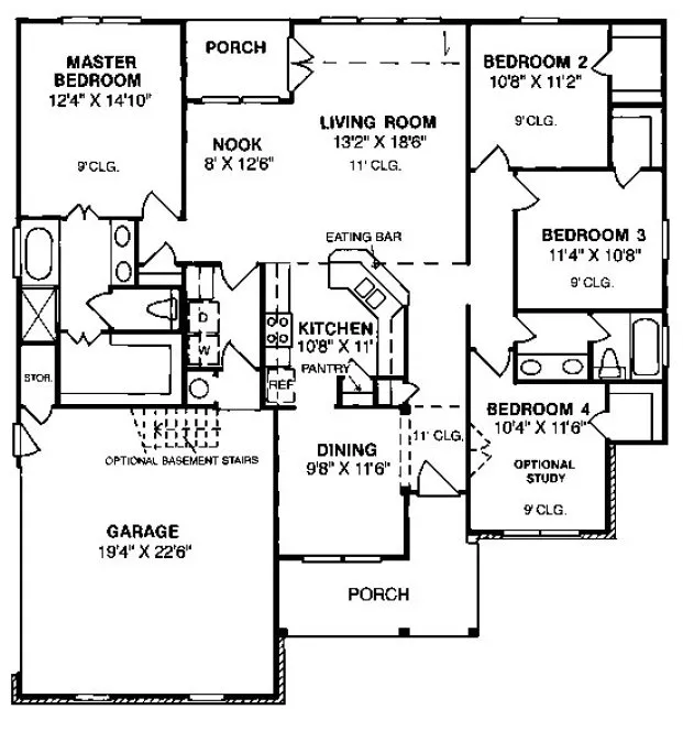 Main Floor Plan for House Plan #244962