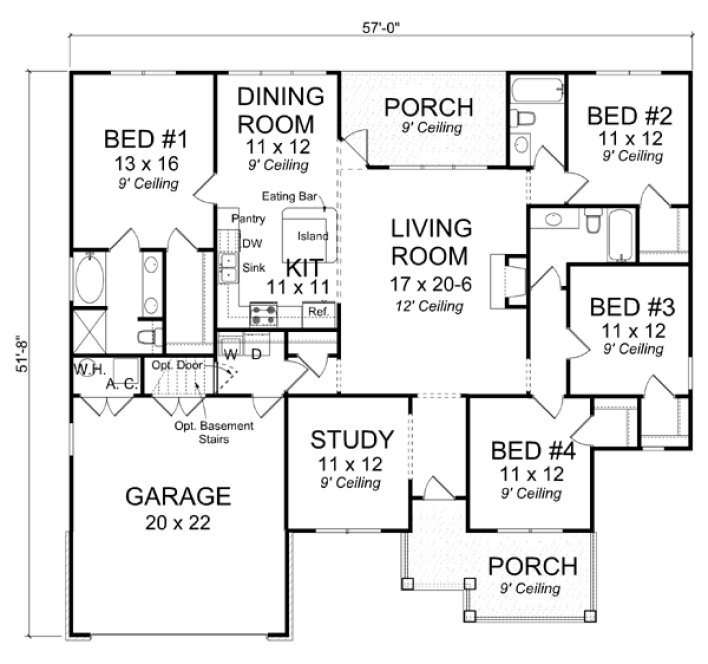Main Floor Plan for House Plan #244981