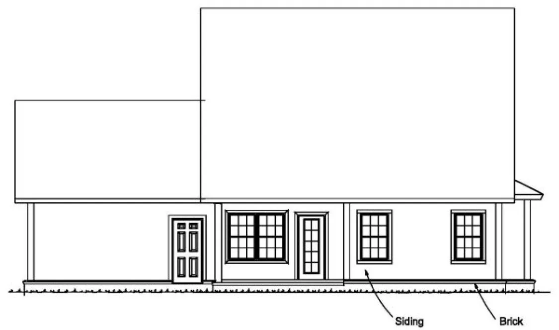 Rear Elevation for House Plan #244681