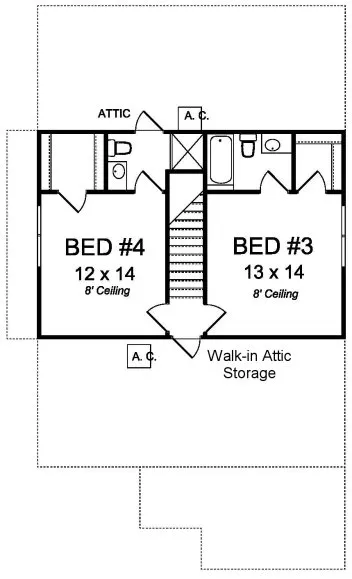 Second Floor Plan for House Plan #244681