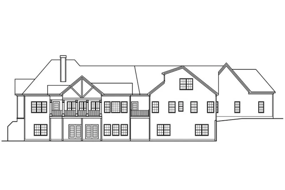 Rear Elevation for House Plan #711373