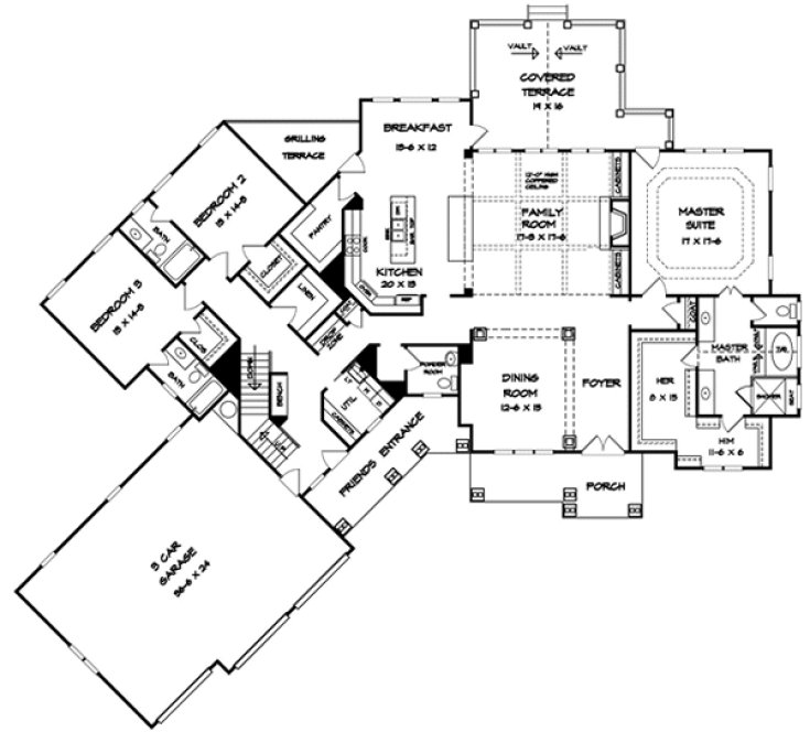 Main Floor Plan for House Plan #711373
