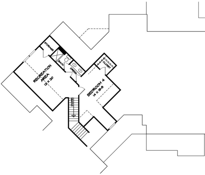 Second Floor Plan for House Plan #711373