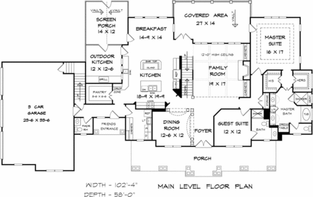 Main Floor Plan for House Plan #717723