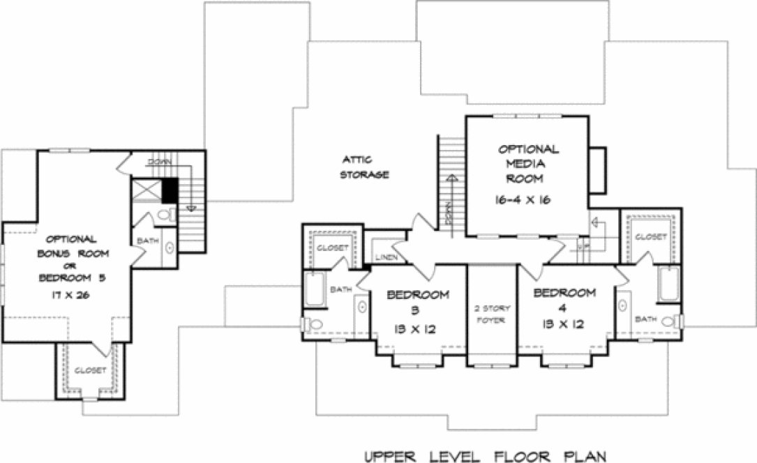 Second Floor Plan for House Plan #717723