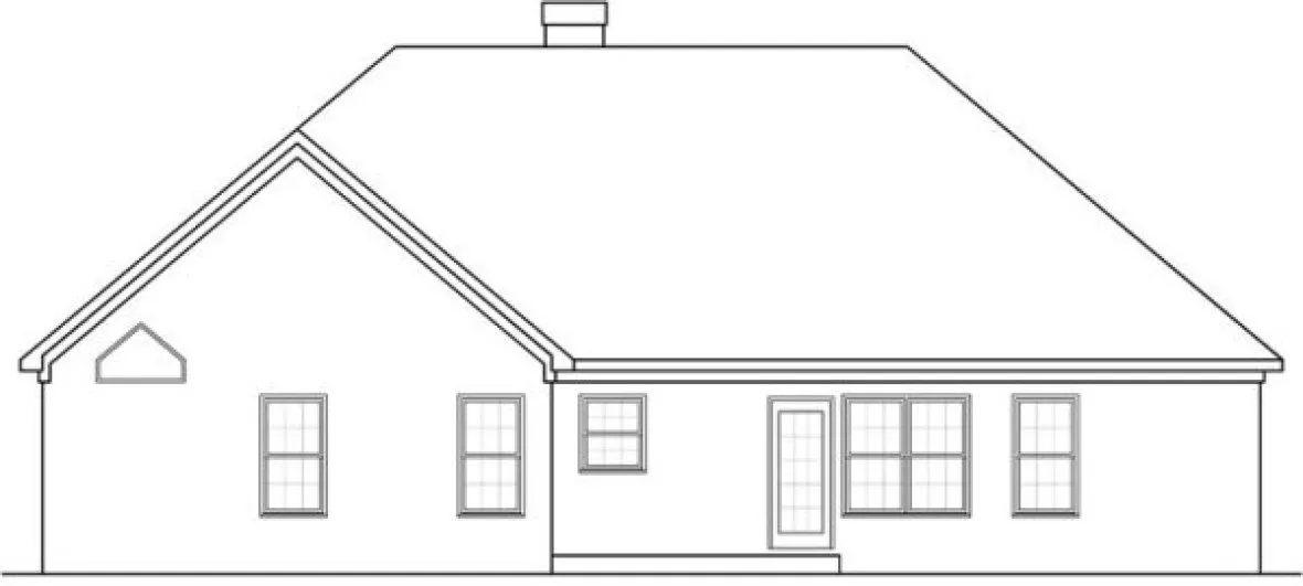 Rear Elevation for House Plan #712231