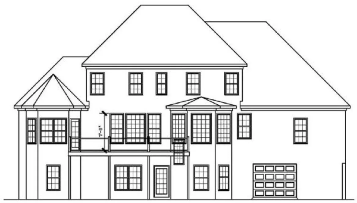 Rear Elevation for House Plan #713433