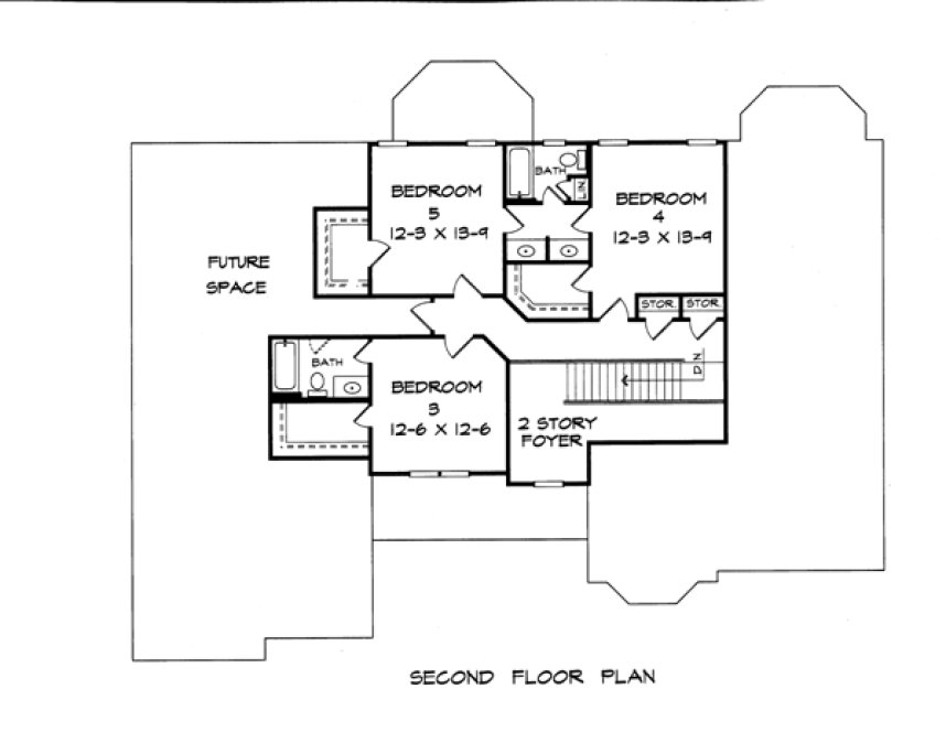 Second Floor Plan for House Plan #713433