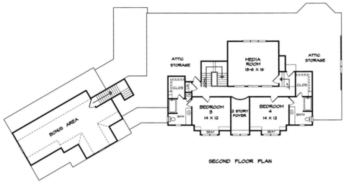 Second Floor Plan for House Plan #719893