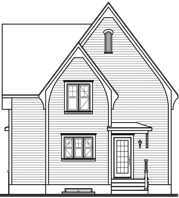 Rear Elevation for House Plan #142053
