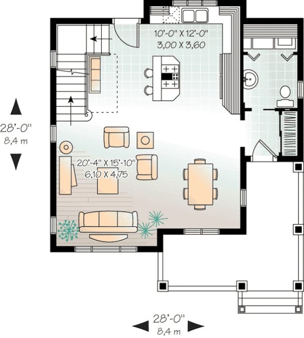 Main Floor Plan for House Plan #142053