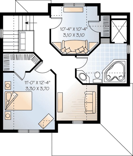 Second Floor Plan for House Plan #142053