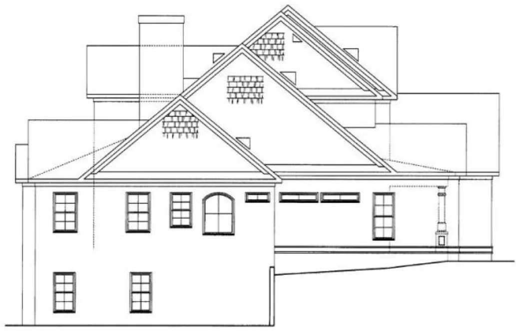 Left Elevation for House Plan #718553