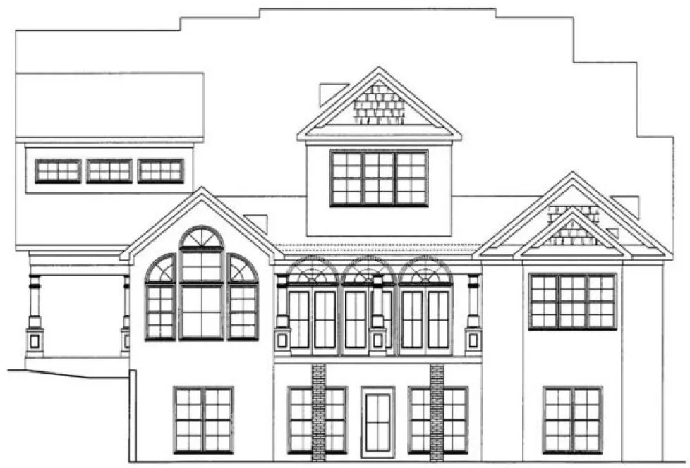 Rear Elevation for House Plan #718553