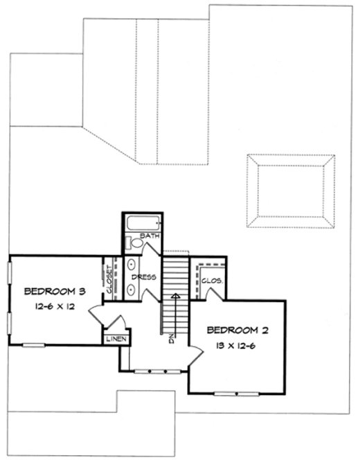 Second Floor Plan for House Plan #714542