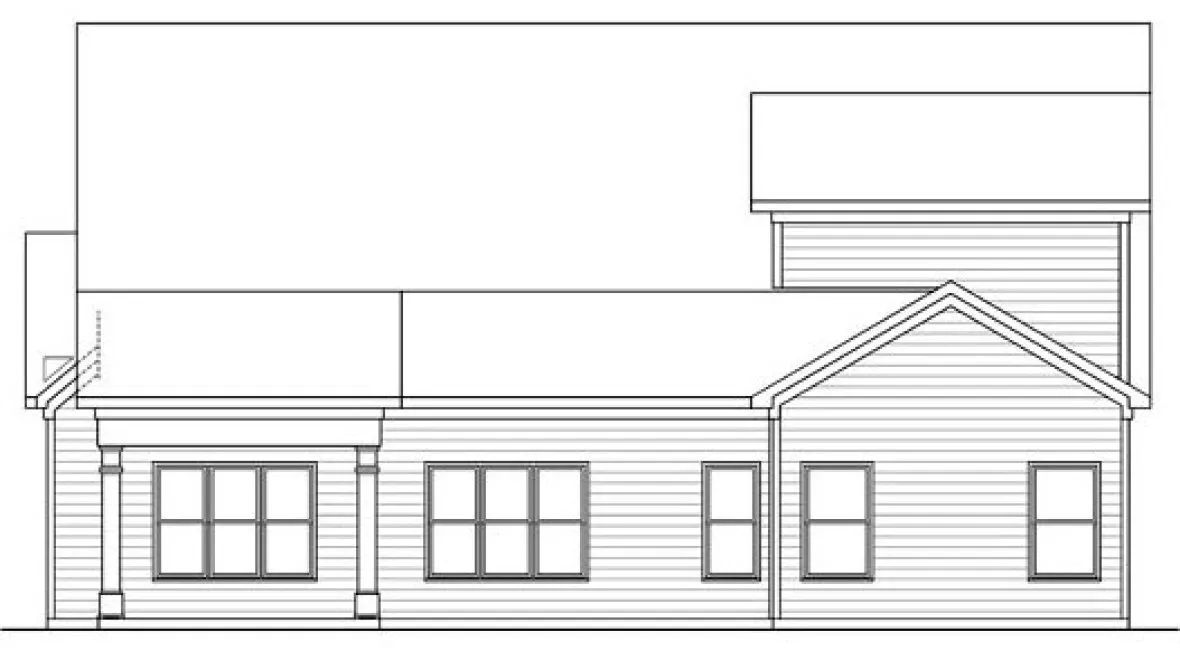 Rear Elevation for House Plan #717632