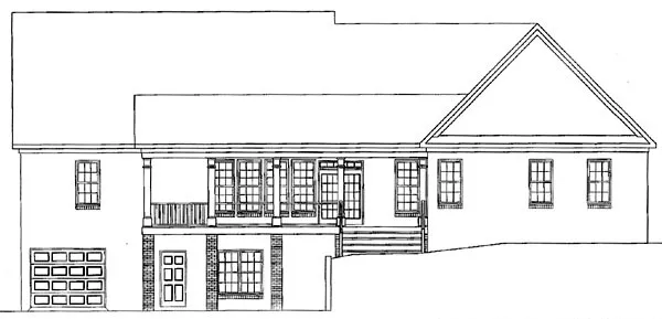Rear Elevation for House Plan #718222