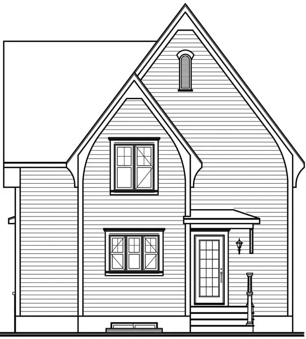 Rear Elevation for House Plan #143053