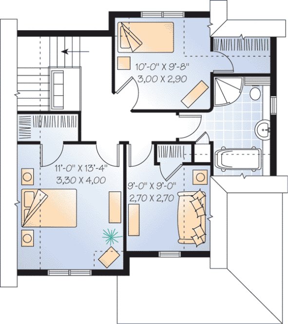 Second Floor Plan for House Plan #143053