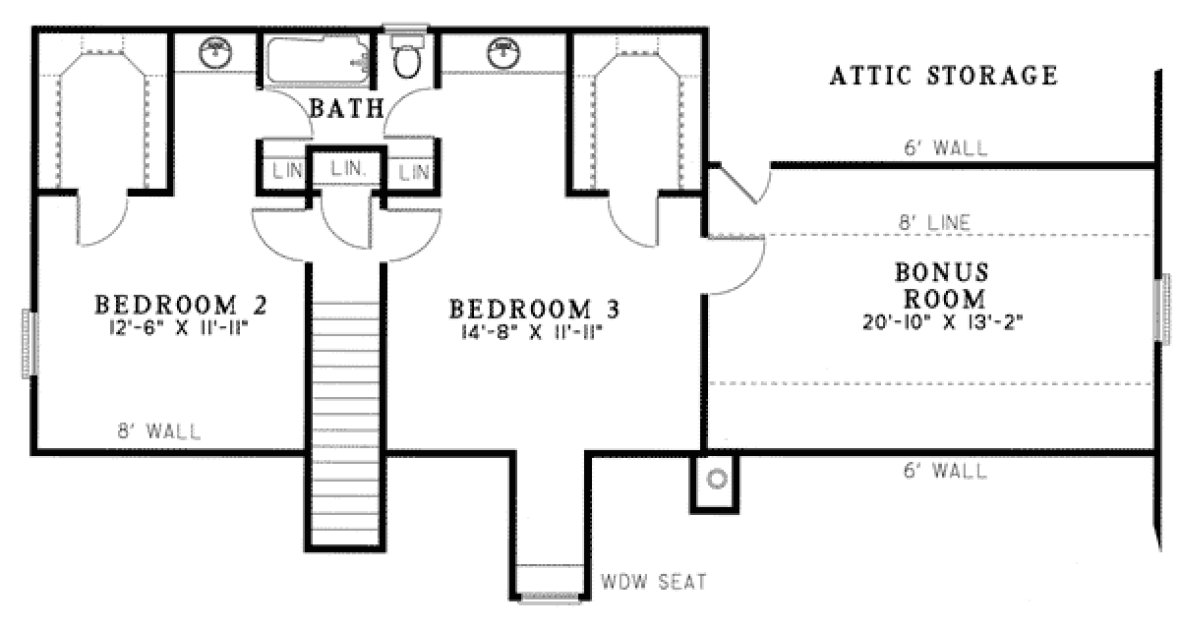 Second Floor Plan for House Plan #317961