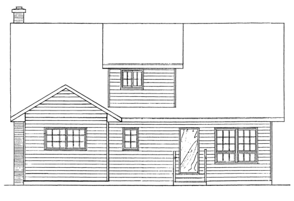Rear Elevation for House Plan #222176