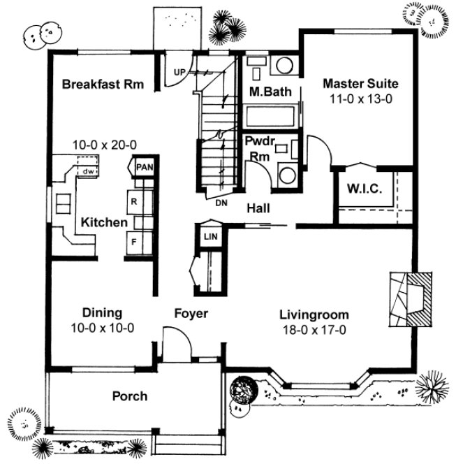 Main Floor Plan for House Plan #222176
