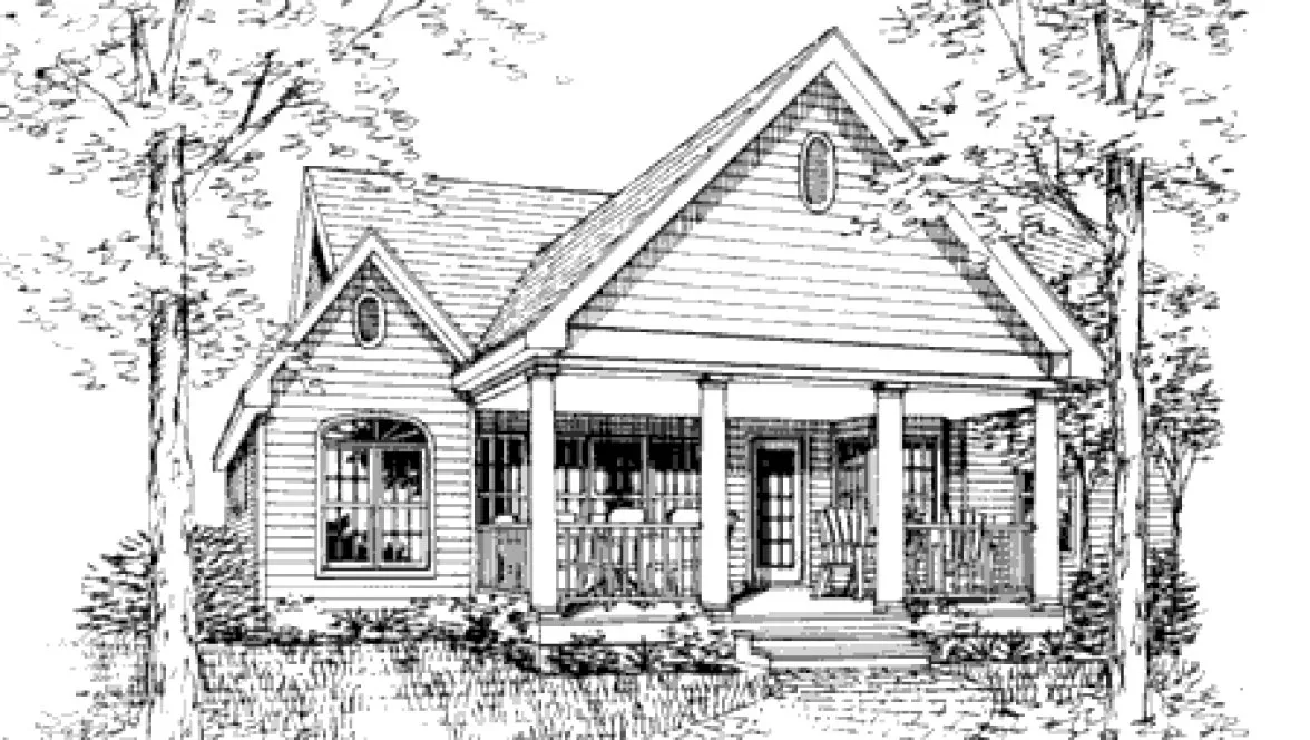 Rear Elevation for House Plan #629071
