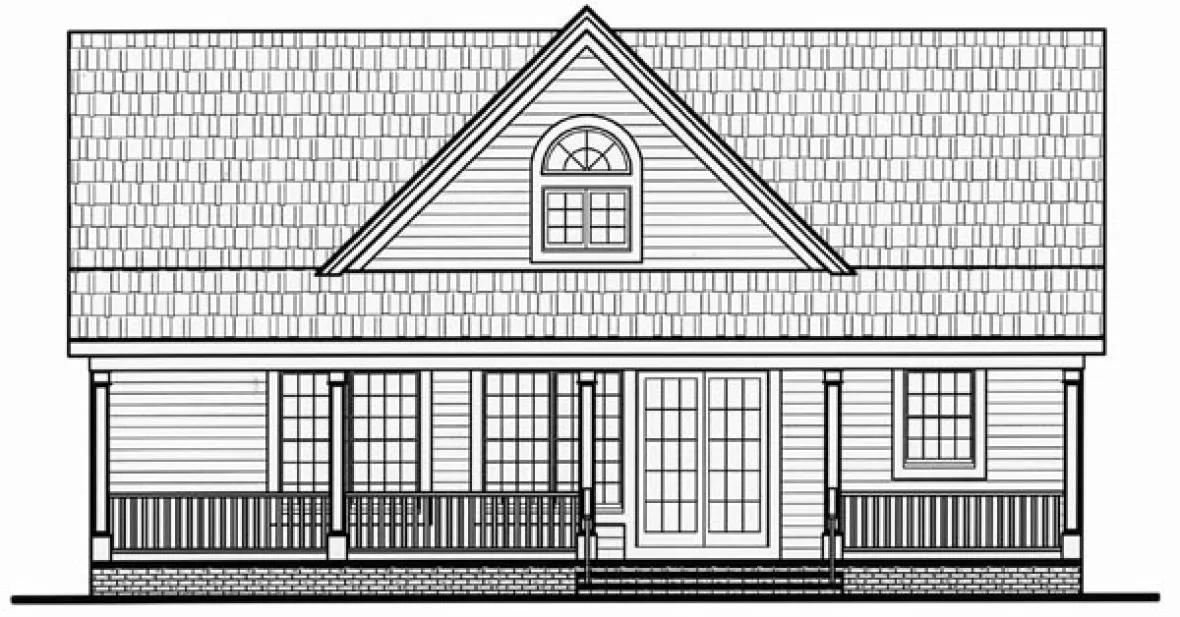 Rear Elevation for House Plan #626501
