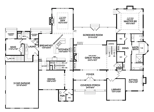 Main Floor Plan for House Plan #629875