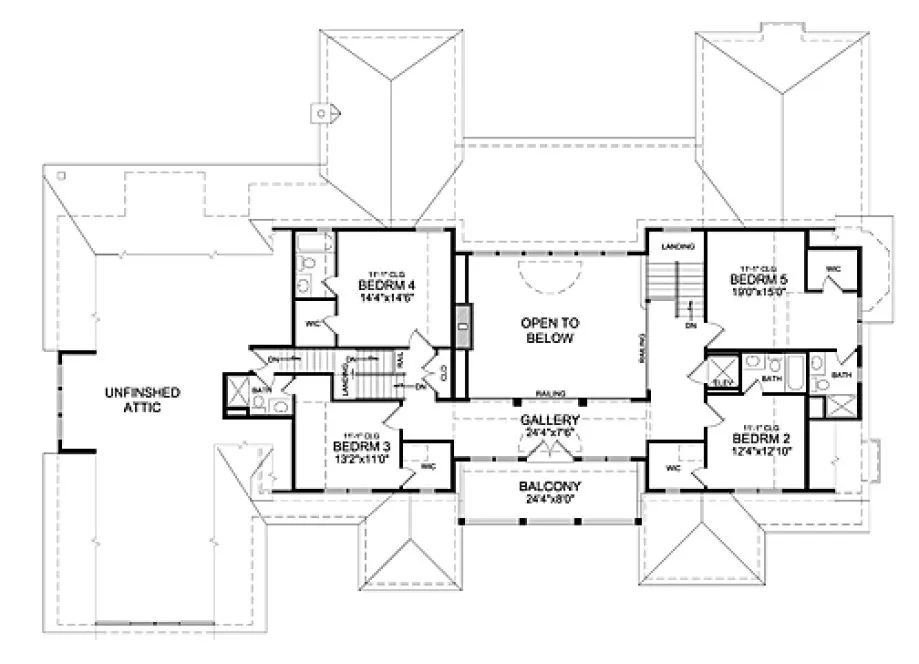 Second Floor Plan for House Plan #629875