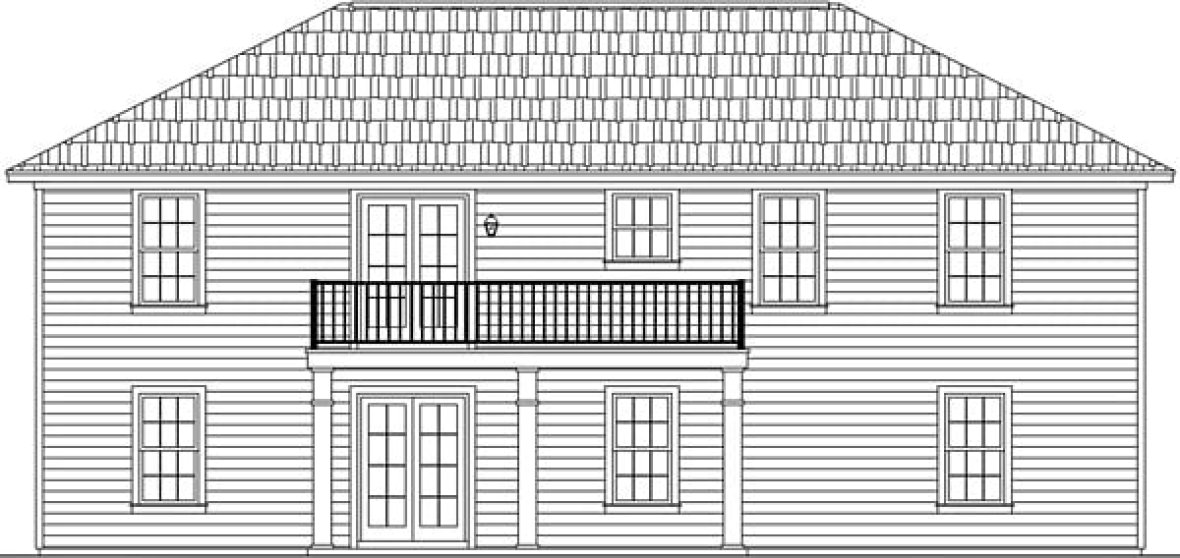 Rear Elevation for House Plan #216121