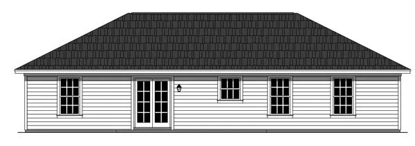 Rear Elevation for House Plan #210020