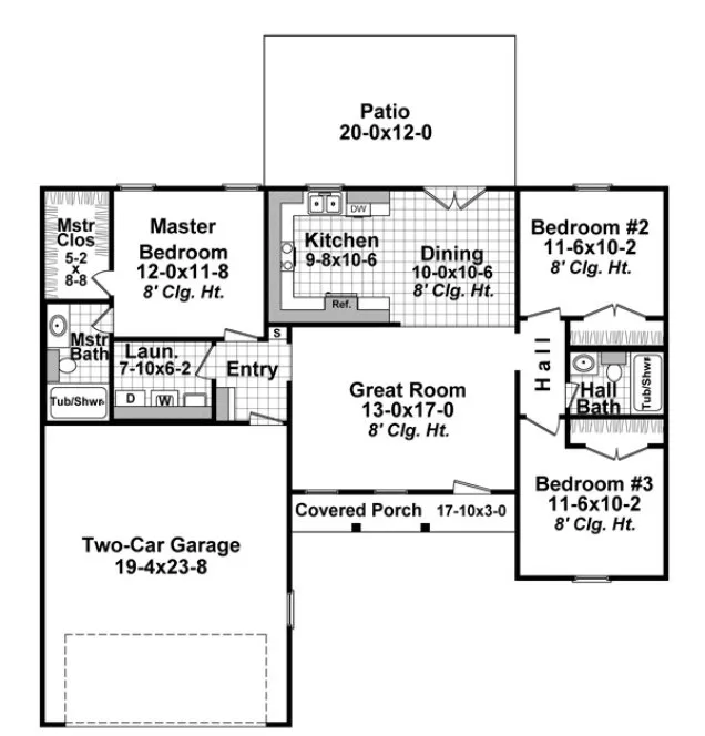 Main Floor Plan for House Plan #210020
