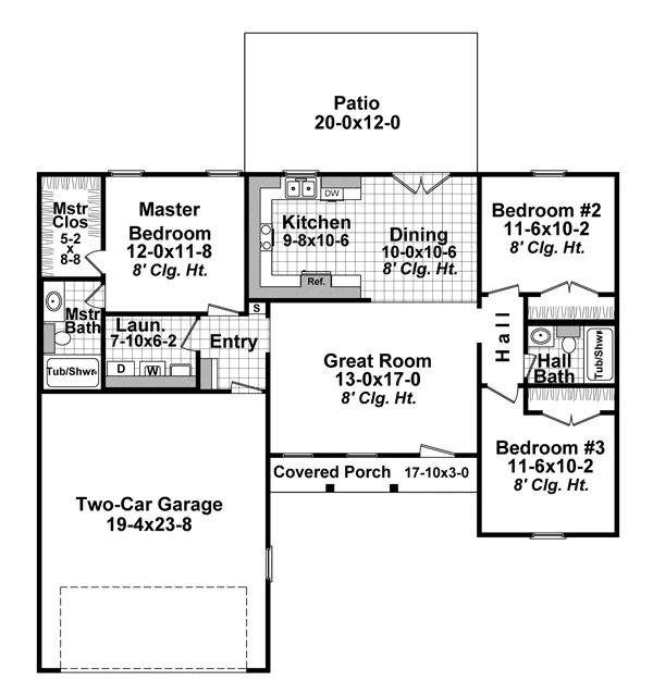 Main Floor Plan for House Plan #210020