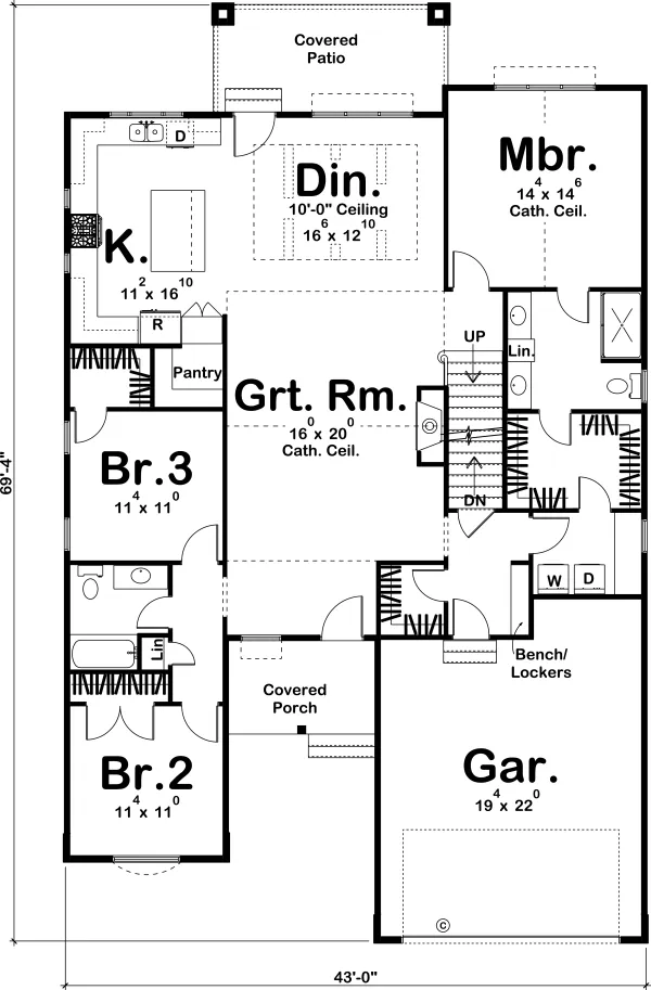Main Floor Plan for House Plan #708781