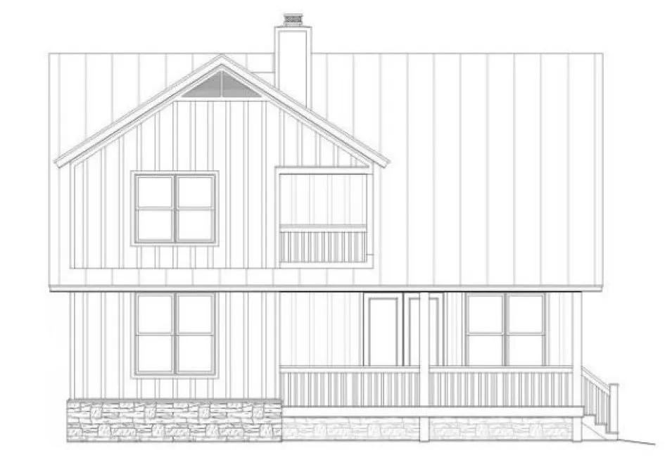 Rear Elevation for House Plan #690581