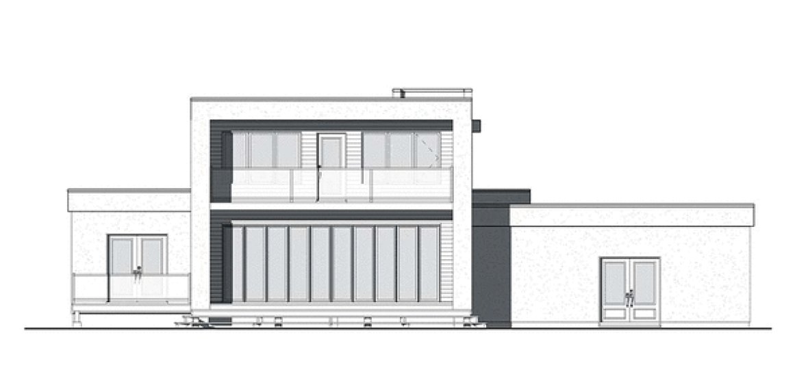 Rear Elevation for House Plan #143883