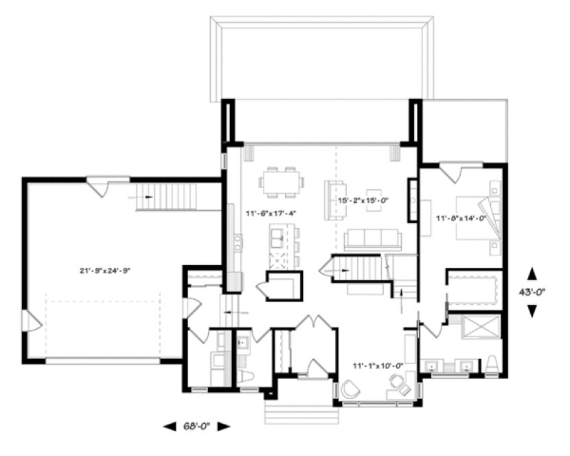 Main Floor Plan for House Plan #143883
