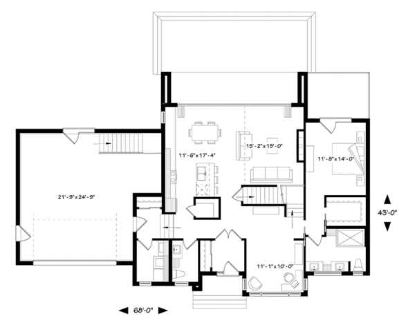 Main Floor Plan for House Plan #143883