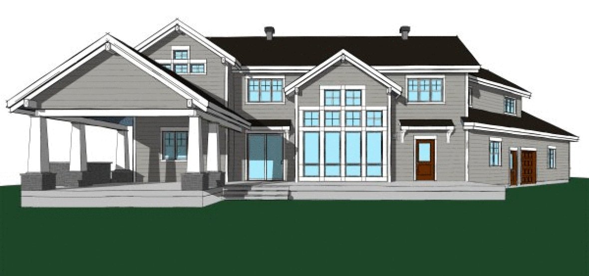 Rear Elevation for House Plan #140983