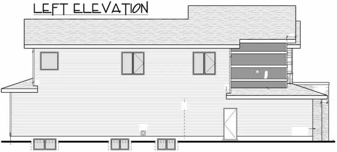 Left Elevation for House Plan #550152