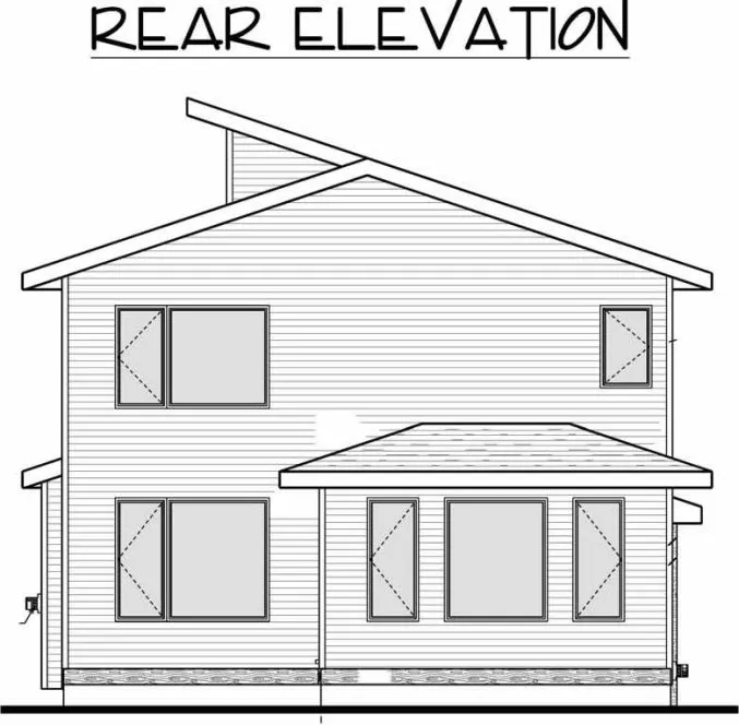 Rear Elevation for House Plan #550152