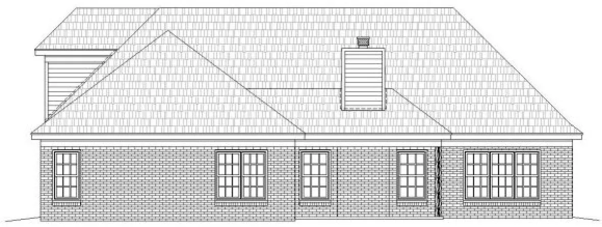 Rear Elevation for House Plan #691032