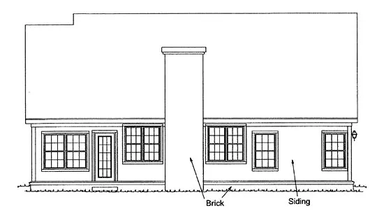 Rear Elevation for House Plan #245931