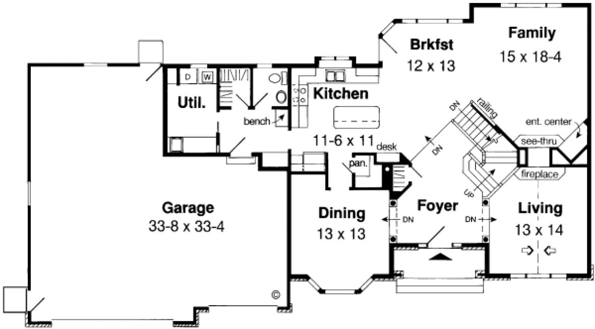 Main Floor Plan for House Plan #185542