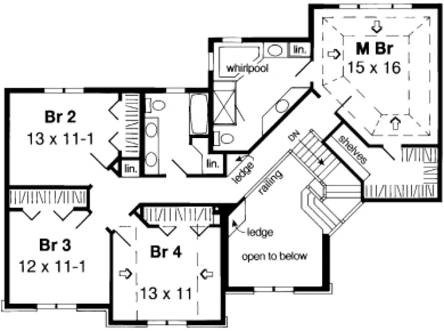 Second Floor Plan for House Plan #185542