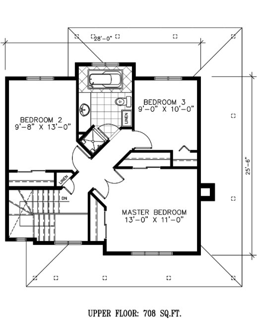 Second Floor Plan for House Plan #425931