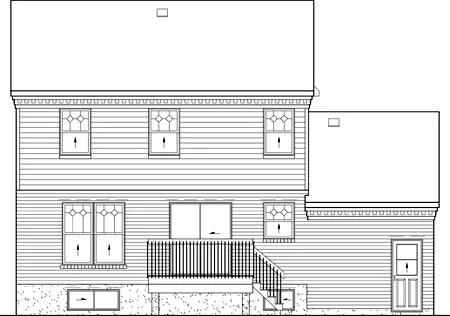 Rear Elevation for House Plan #175931